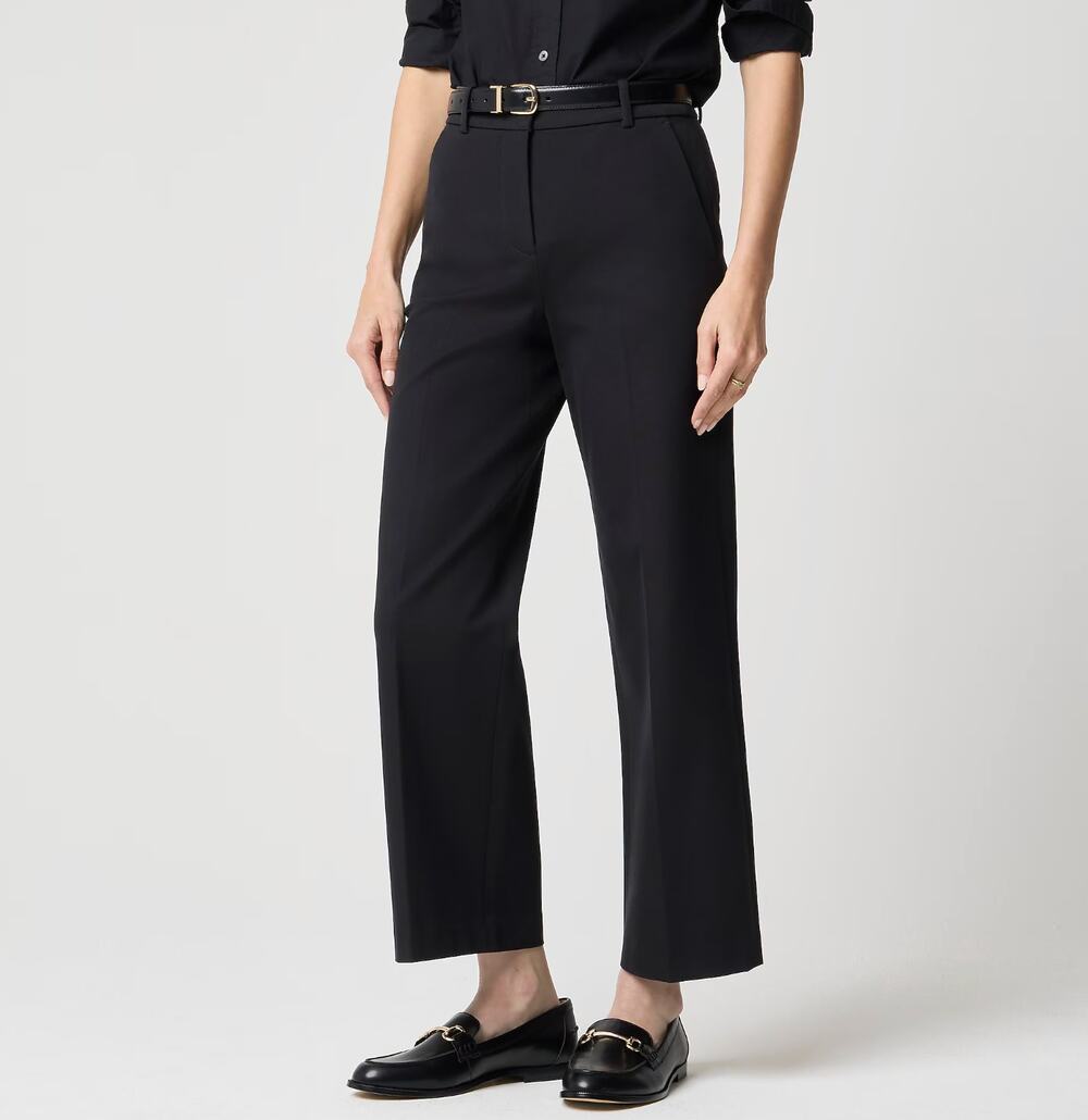 J.Crew Petite Remy wide-leg cropped pant Classic Black Womens US 12P NWT